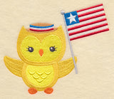 Patriotic Hoot with Flag