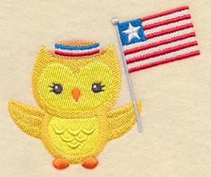 Patriotic Hoot with Flag