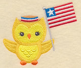 Patriotic Hoot with Flag