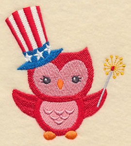 Patriotic Hoot with Sparkler