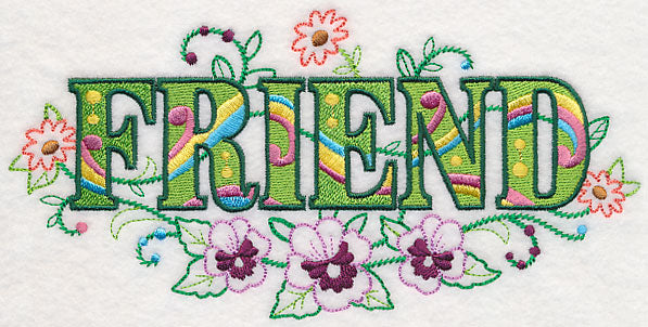 Friend with Vintage Flower Fade