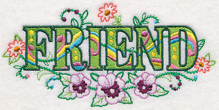 Friend with Vintage Flower Fade