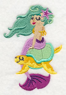 Mermaid on Sea Turtle
