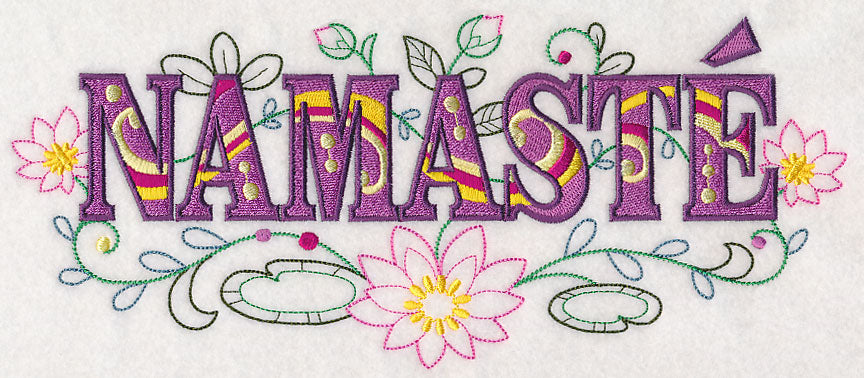 Namaste with Vintage Flower Fade