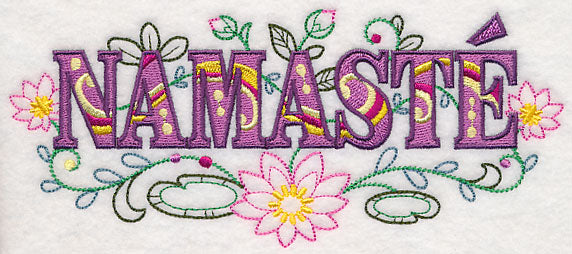 Namaste with Vintage Flower Fade