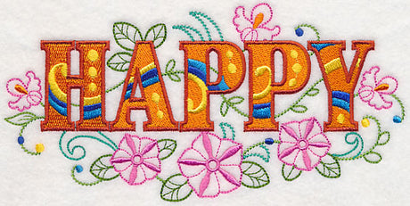 Happy with Vintage Flower Fade