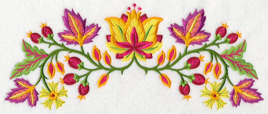 Jacobean Blazing Blooms Border