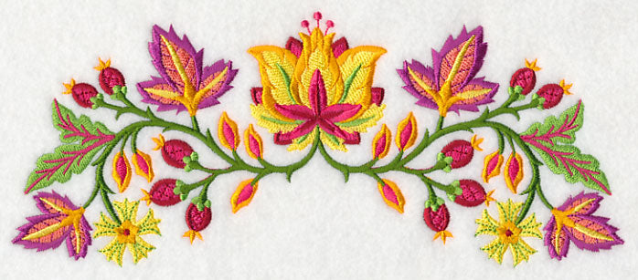 Jacobean Blazing Blooms Border