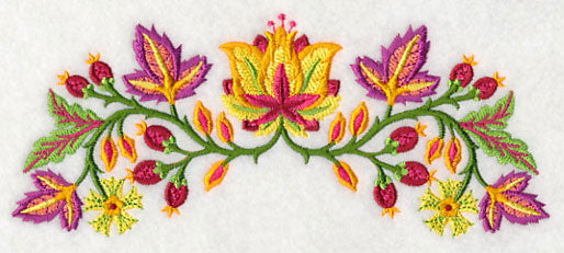 Jacobean Blazing Blooms Border