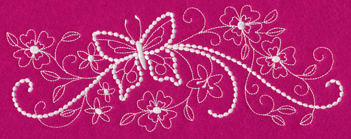 Flutterby Flourish Horizontal Spray (Candlewicking)