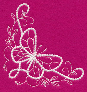 Flutterby Flourish Corner (Candlewicking)