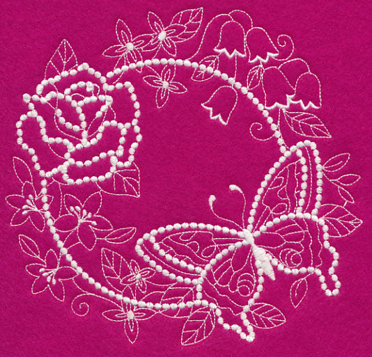 Flutterby Flourish Wreath (Candlewicking)