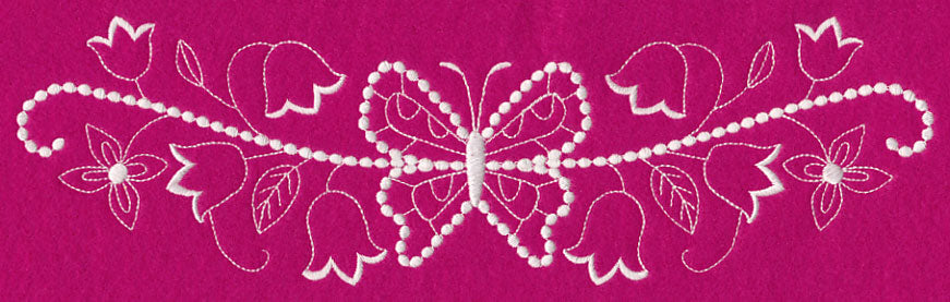 Flutterby Flourish Border (Candlewicking)