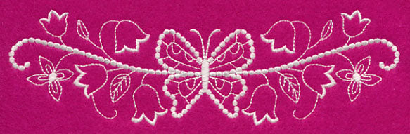 Flutterby Flourish Border (Candlewicking)