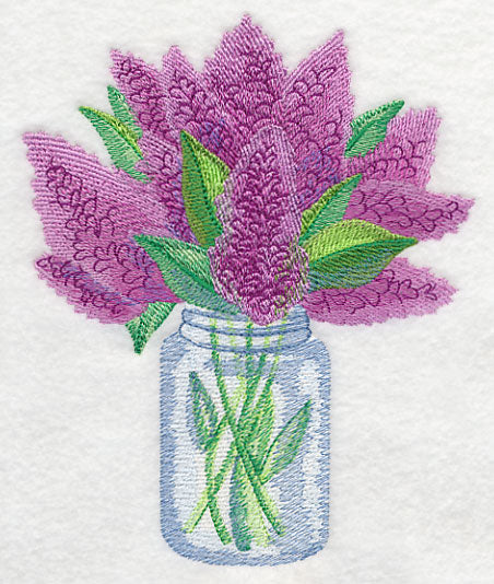 Lilacs in Mason Jar in Watercolor