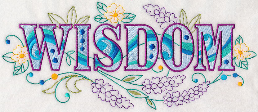 Wisdom with Vintage Flower Fade