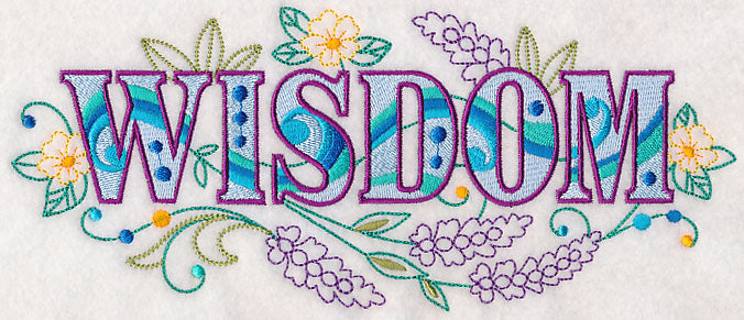 Wisdom with Vintage Flower Fade