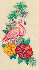 Flamingo and Hibiscus Spray in Watercolor