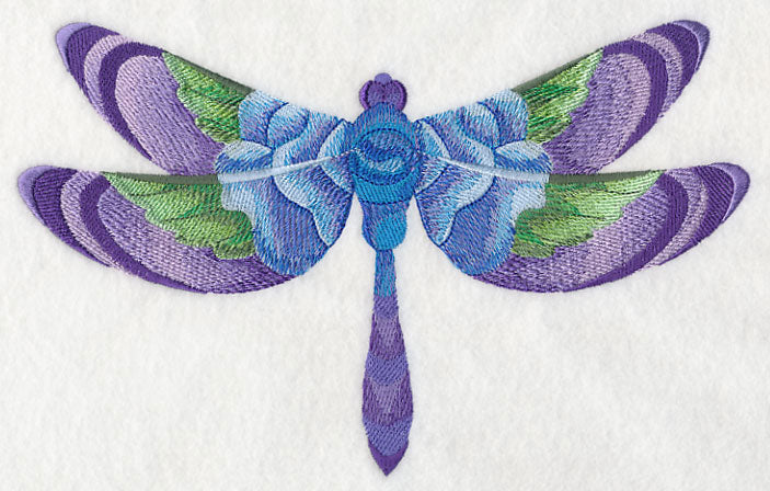 Blue Rose Dragonfly in Watercolor