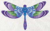Blue Rose Dragonfly in Watercolor