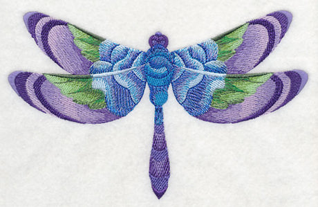 Blue Rose Dragonfly in Watercolor