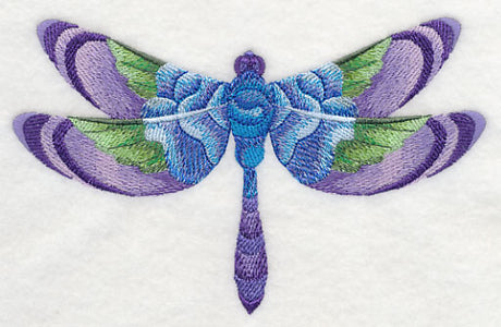Blue Rose Dragonfly in Watercolor