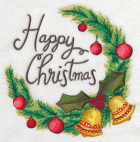 Christmas Wreath (Happy) in Watercolor
