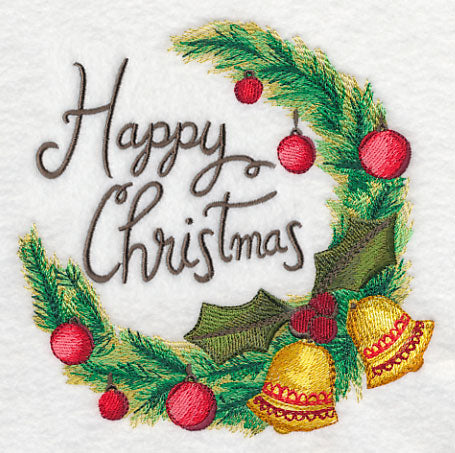 Christmas Wreath (Happy) in Watercolor