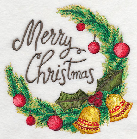 Christmas Wreath (Merry) in Watercolor