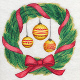 Christmas Wreath and Ornaments in Watercolor