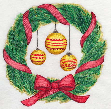 Christmas Wreath and Ornaments in Watercolor