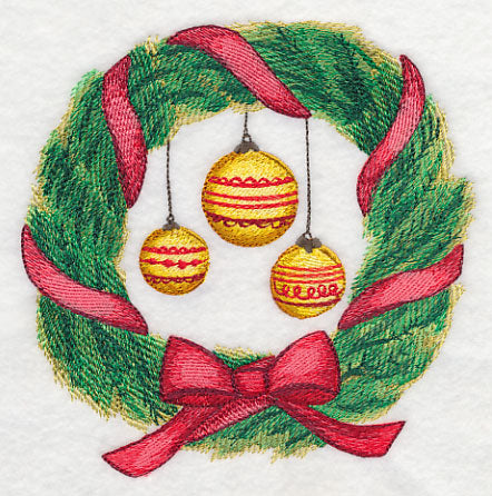 Christmas Wreath and Ornaments in Watercolor