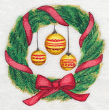 Christmas Wreath and Ornaments in Watercolor