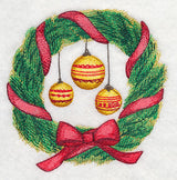 Christmas Wreath and Ornaments in Watercolor