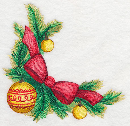 Christmas Bow Corner in Watercolor