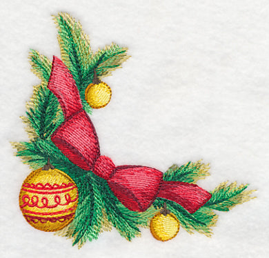 Christmas Bow Corner in Watercolor