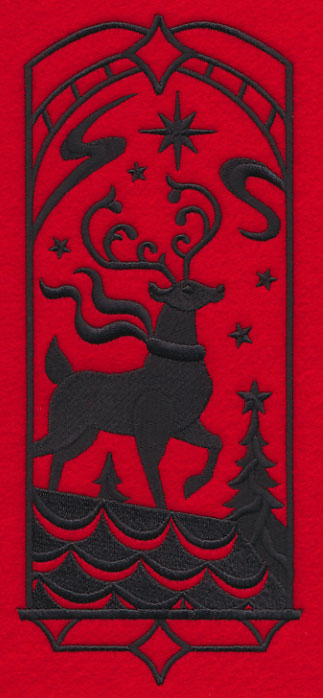 Christmas Silhouette - Rooftop Reindeer