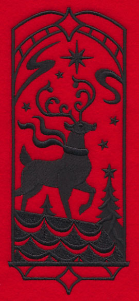 Christmas Silhouette - Rooftop Reindeer