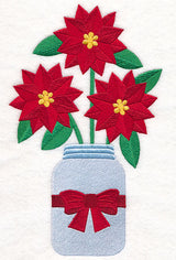 Primitive Poinsettias in Mason Jar
