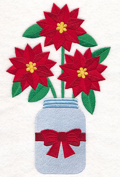 Primitive Poinsettias in Mason Jar
