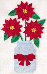 Primitive Poinsettias in Mason Jar
