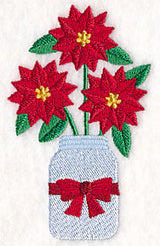 Primitive Poinsettias in Mason Jar