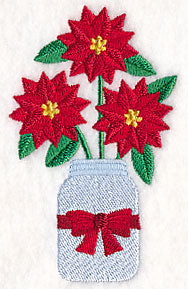 Primitive Poinsettias in Mason Jar