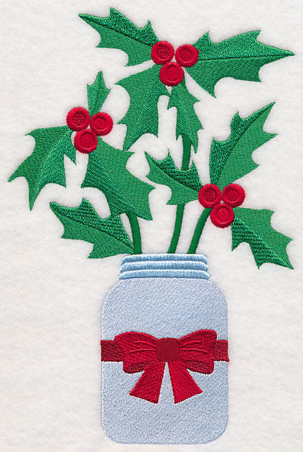 Primitive Holly in Mason Jar