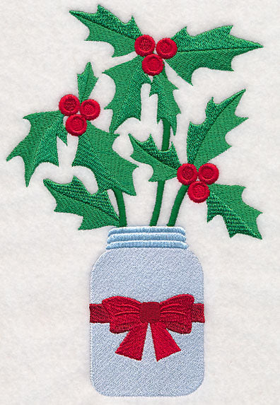 Primitive Holly in Mason Jar