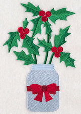 Primitive Holly in Mason Jar