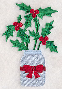 Primitive Holly in Mason Jar