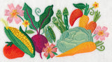 Fresh Vegetables in Watercolor Rectangle
