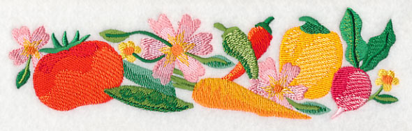 Fresh Vegetables in Watercolor Border