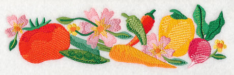 Fresh Vegetables in Watercolor Border